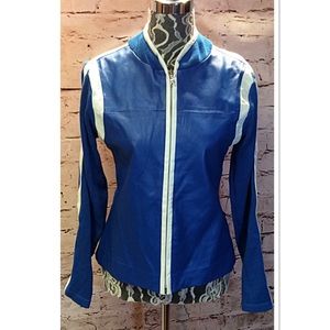 MAURICE SASSON LEATHER SWEATER JACKET